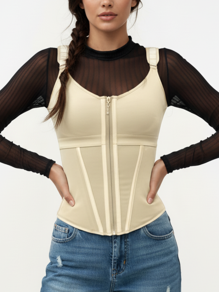 Cinta Modeladora Alta Compressão Overbust c/ Zíper