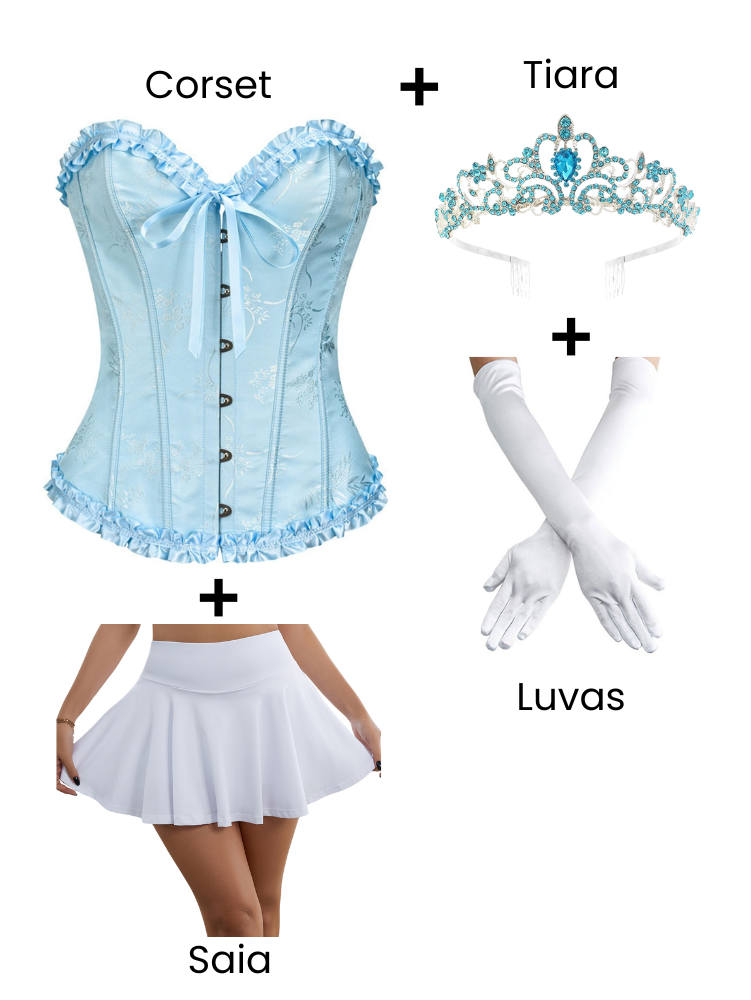 Conjunto: Espartilho Elegance Cinderela