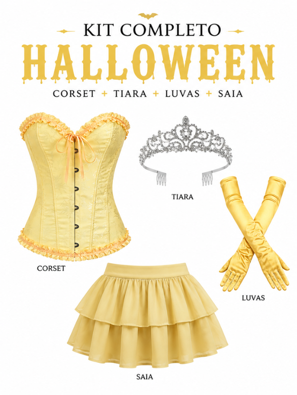 Conjunto: Espartilho Elegance Princesa Bela