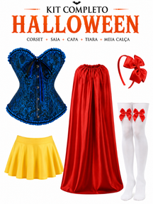 Conjunto: Espartilho Lingerie Branca de Neve