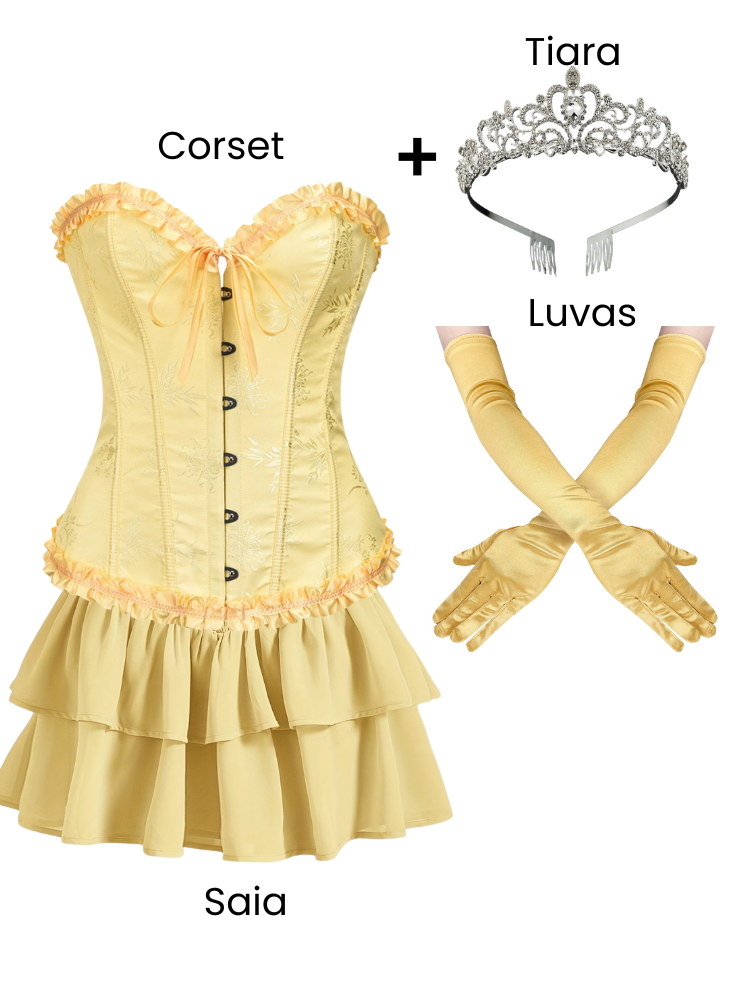 Conjunto: Espartilho Elegance Princesa Bela