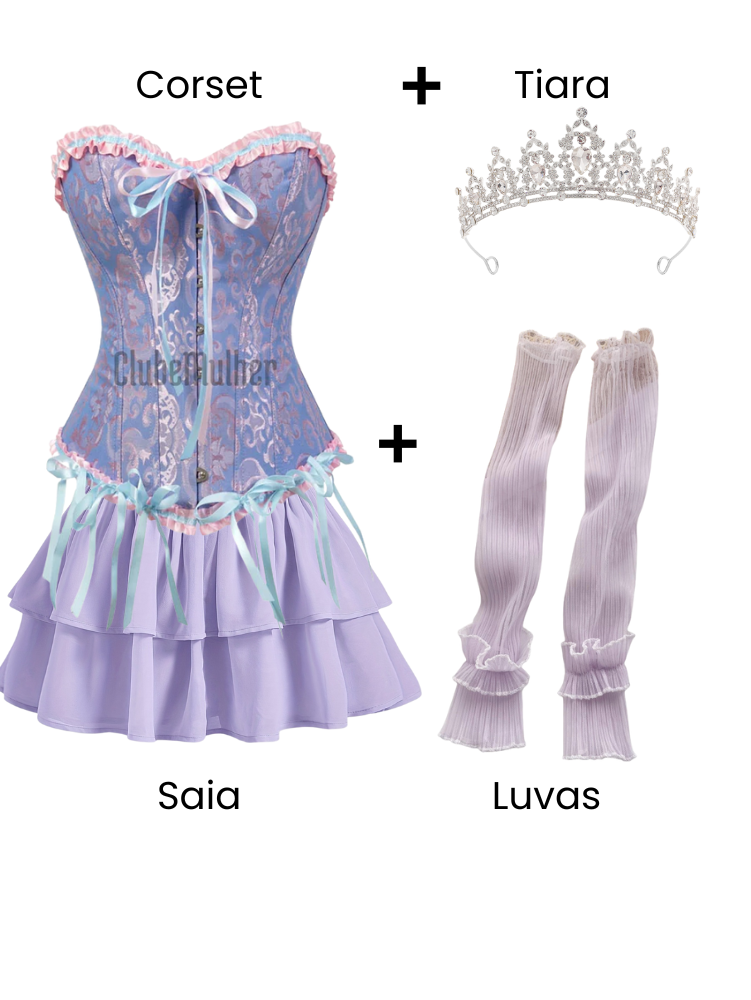 Conjunto: Espartilho Lingerie Rapunzel