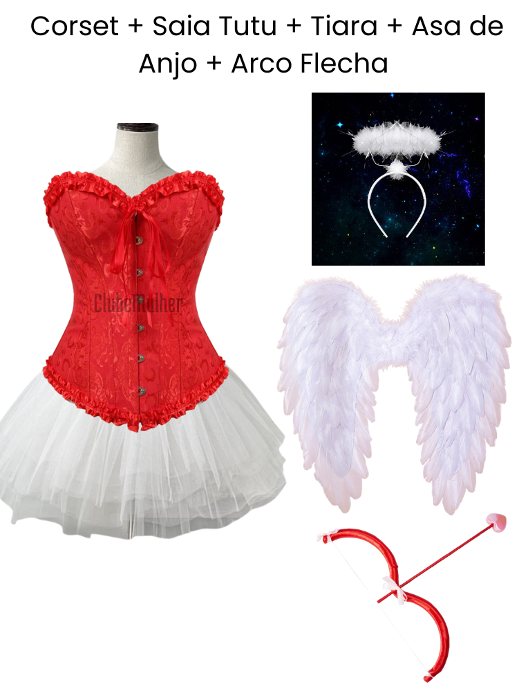 Conjunto: Espartilho Lingerie Cupido