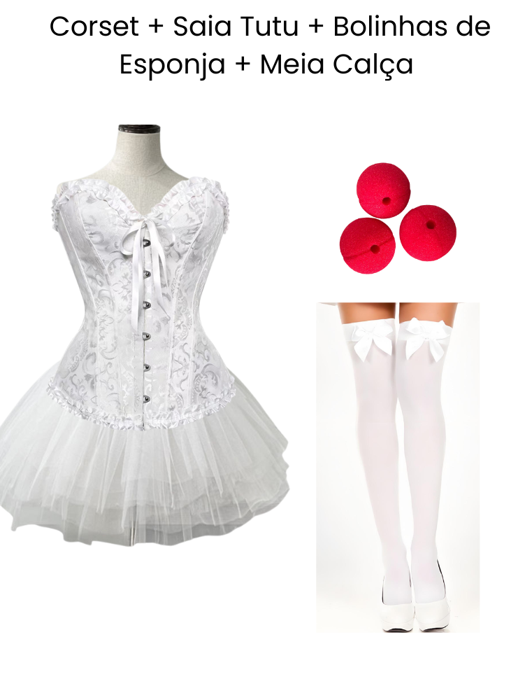 Conjunto: Espartilho Lingerie Palhaço