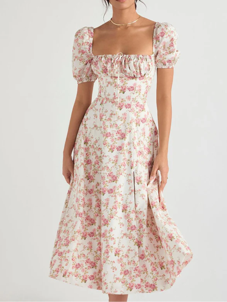 Vestido Floral com mangas