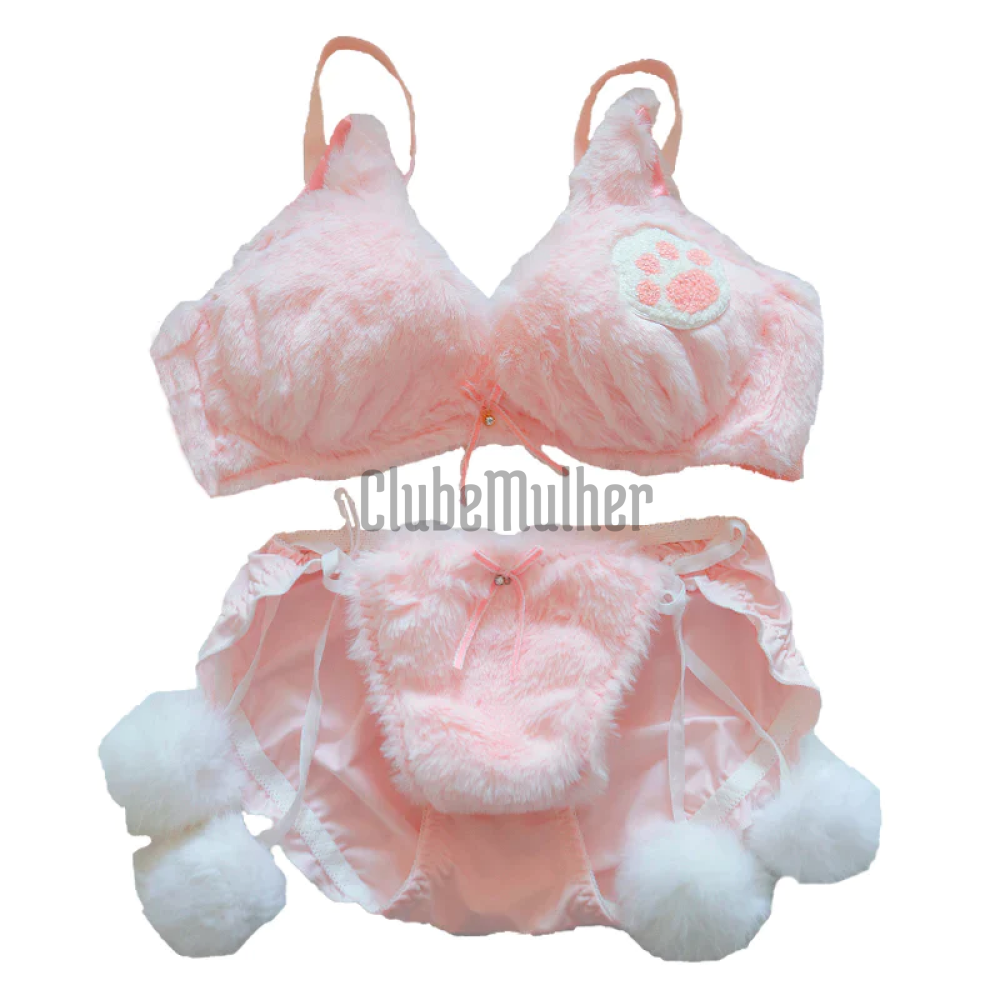 Conjunto Cute Cat Rosa / P