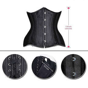 Long Torso Corset Underbust Corselet Gothic Bustier Top Hourglass Waist Shaper Lace Up Belly