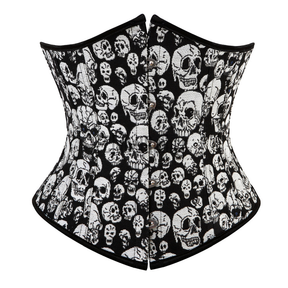 Espartilho Caveirinhas Underbust Estampado / P ✅2 Anos De Garantia