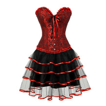 Espartilho Lingerie Com Saia Red Velvet C/ Vermelho Longo / P 2 Anos De Garantia