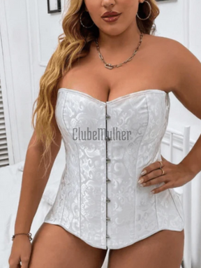 Espartilho Plus Size Longo Floral Com Barbatanas De Aço 2 Anos Garantia