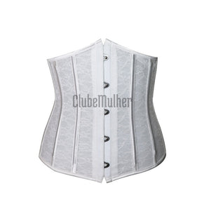 Espartilho Shaper Underbust Com Barbatanas De Aço Branco / Xp