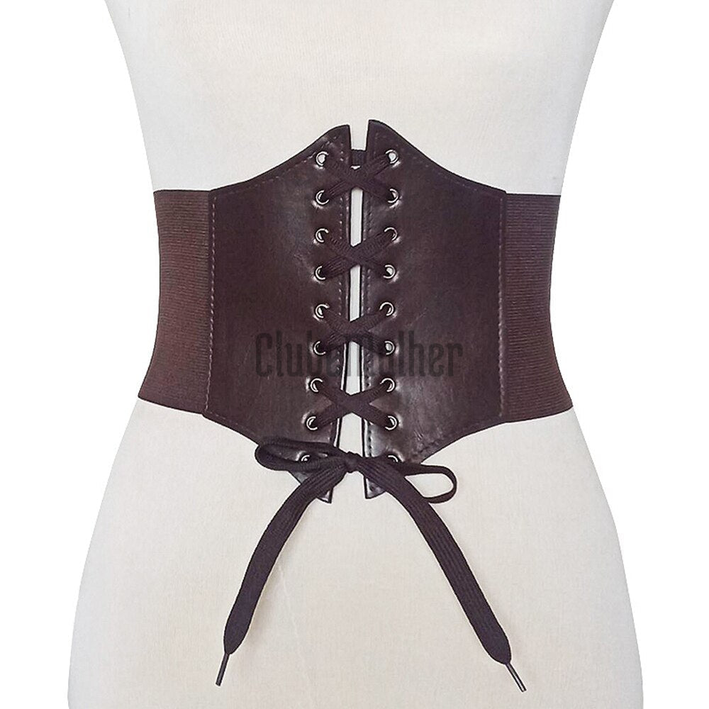 Espartilho Steampunk - Cinta Corset Elástico Café / G (70-95 Cm) Cintura 2 Anos De Garantia