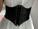 Espartilho Steampunk - Cinta Corset Elástico Preto / M (60-80 Cm) Cintura 2 Anos De Garantia