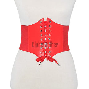 Espartilho Steampunk - Cinta Corset Elástico Vermelho / G (70-95 Cm) Cintura 2 Anos De Garantia