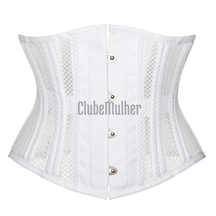 Espartilho Underbust Respirável Com Barbatanas Dupla De Aço Branco / Xxp