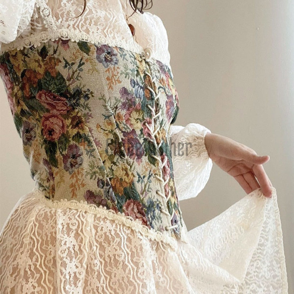 Fashion Court Stylish Women Corset Summer Sleeveless Lace Up Hollow Out Slim Irregular Bustier Crop