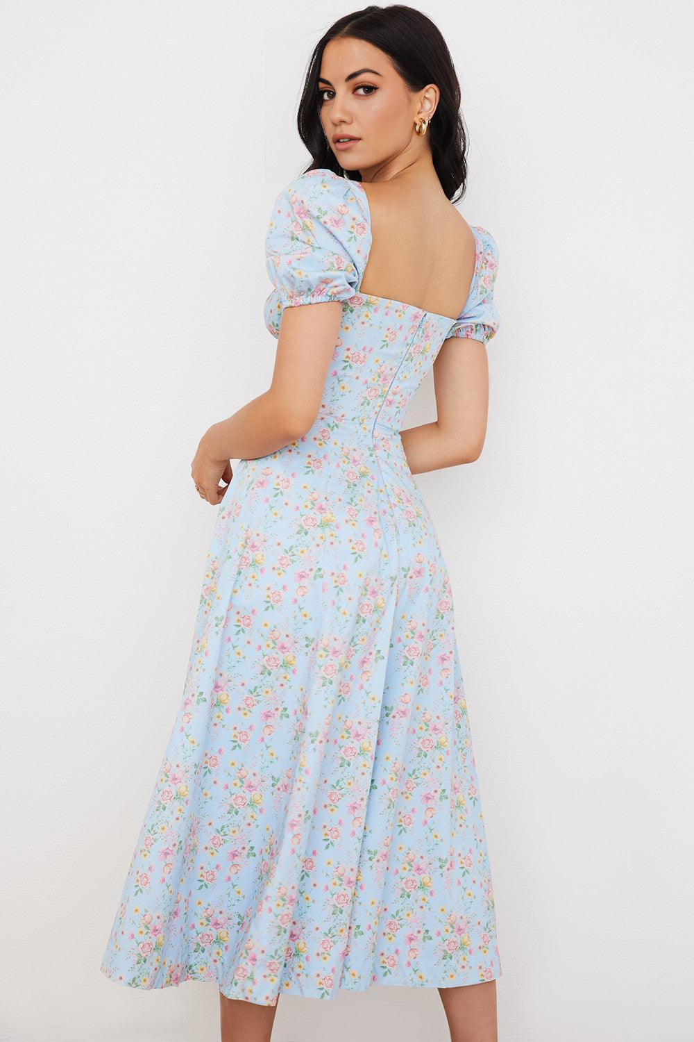 Vestido Floral com mangas