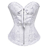 Espartilho Lingerie Branco C/ Ziper / P 2 Anos De Garantia